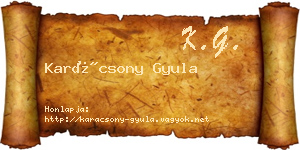 Karácsony Gyula névjegykártya